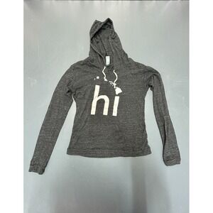 Alternative Hoodie Women's Medium Gray HI Hawaii Graphic Pullover Lightweight